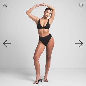 NWT SKIMS Recycled Swim Mid Waist Bottom Gunmetal